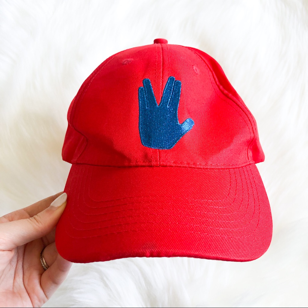 Red Sdcc Star Trek Baseball Cap Vulcan Salute